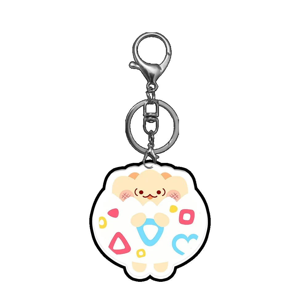 Cute Acrylic Keychain – Clefairy, Togepi & Wooper Q-Version | DIY Custom Cartoon Bag Charm Gift