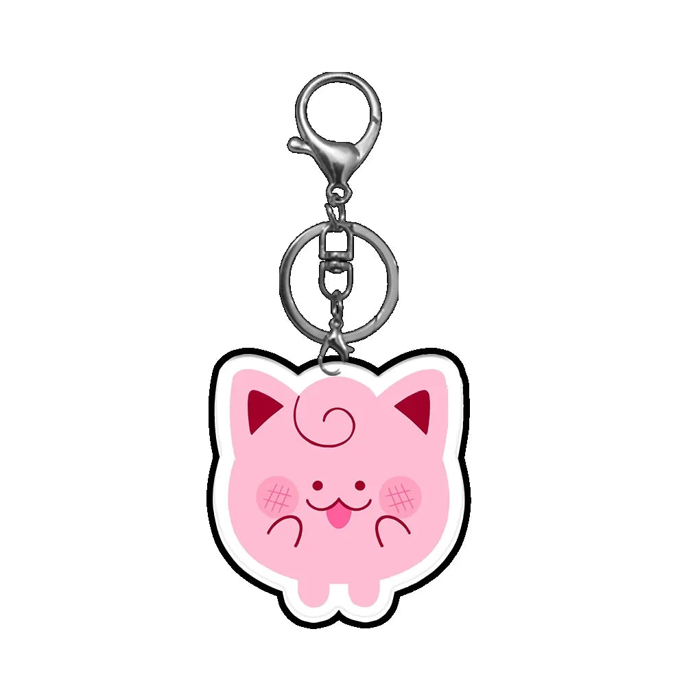 Cute Acrylic Keychain – Clefairy, Togepi & Wooper Q-Version | DIY Custom Cartoon Bag Charm Gift